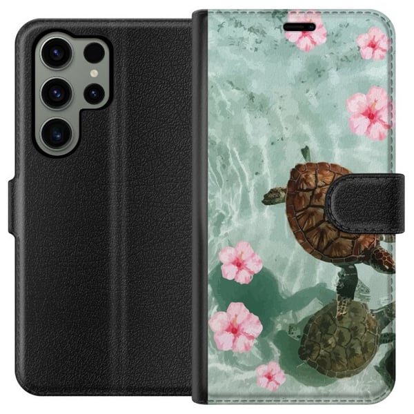 Kompatibel Tegnebogsetui til Samsung Galaxy S23 Ultra Skildpadder og hibiscus tropisk design med blomster og vand rolig feriestemning inspireret af h Kompatibel Tegnebogsetui til Samsung Galaxy S23 Ultra Skildpadder og hibiscus tropisk design med blomster og vand rolig feriestemning inspireret af h