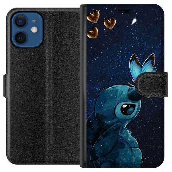 Kompatibelt Lommeboketui til Apple iPhone 12 mini Stitch sommerfugl