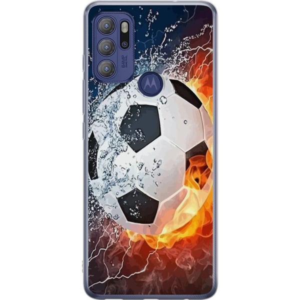Kompatibel Mobilcover til Motorola Moto G60S Fodbold Ild