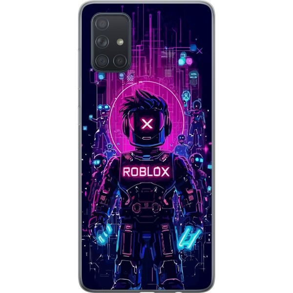 Kompatibel Mobilcover til Samsung Galaxy A71 Roblox Cyber Core Kraftfuldt digitalt Roblox-design med lilla lys og futuristisk baggrund