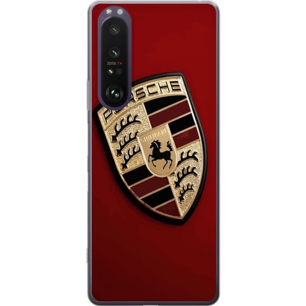 Kompatibel Mobilcover til Sony Xperia 1 III Mobil etui med stilfuld Porce-logo i sort og hvid
