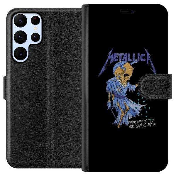 Yhteensopiva Lompakkokotelo Samsung Galaxy S22 Ultra 5G Metallica Rockyhtye Musiikki Hardrock Yhteensopiva Lompakkokotelo Samsung Galaxy S22 Ultra 5G Metallica Rockyhtye Musiikki Hardrock