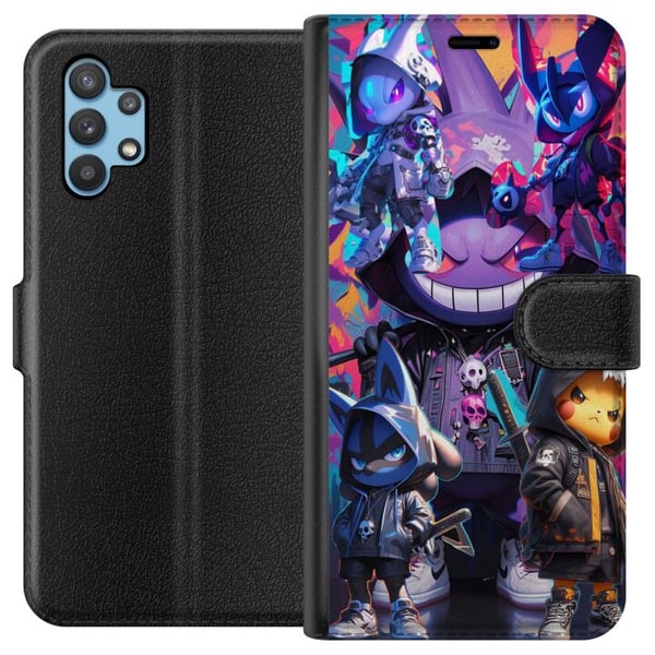 Kompatibelt Plånboksfodral till Samsung Galaxy A32 5G Pokemon Kompatibelt Plånboksfodral till Samsung Galaxy A32 5G Pokemon