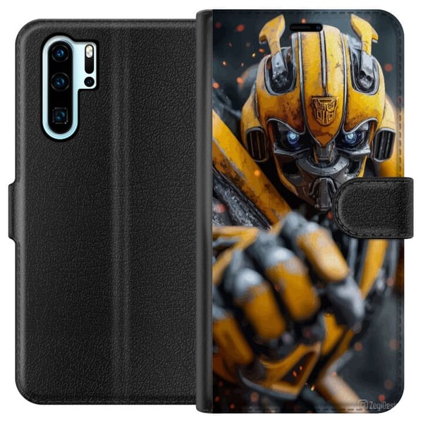 Kompatibelt Lommeboketui til Huawei P30 Pro Bumblebee Transformers gul robot mecha sci-fi actionkriger detaljert cyberpunkheltemotiv plakat