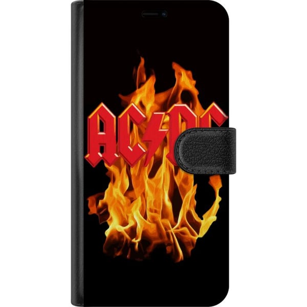 Kompatibelt Lommeboketui til Samsung Galaxy S21 ACDC Flames Rockemusikkband Gitar