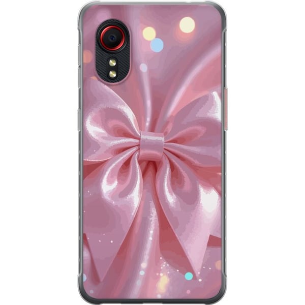 Kompatibelt Mobildeksel til Samsung Galaxy Xcover 5 Rosa rosettdesign – Elegant silkebåndillustrasjon med glitrende effekt