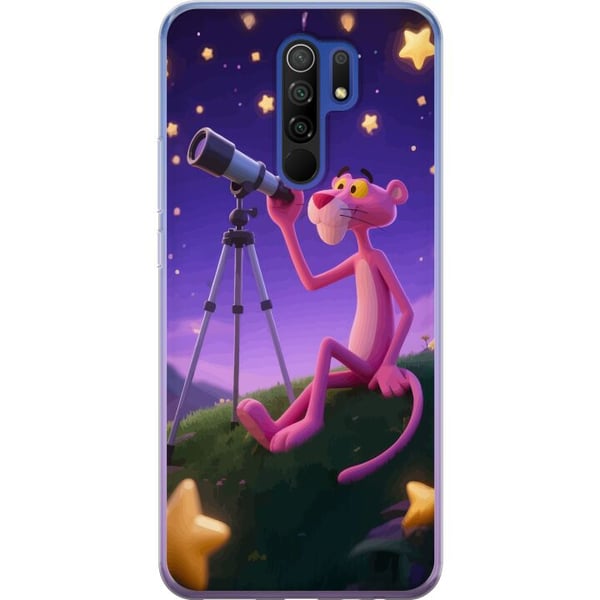 Kompatibelt Mobilskal till Xiaomi Redmi 9 Pink Panther Stars med den rosa pantern bland stjärnor ett retro och charmigt motiv