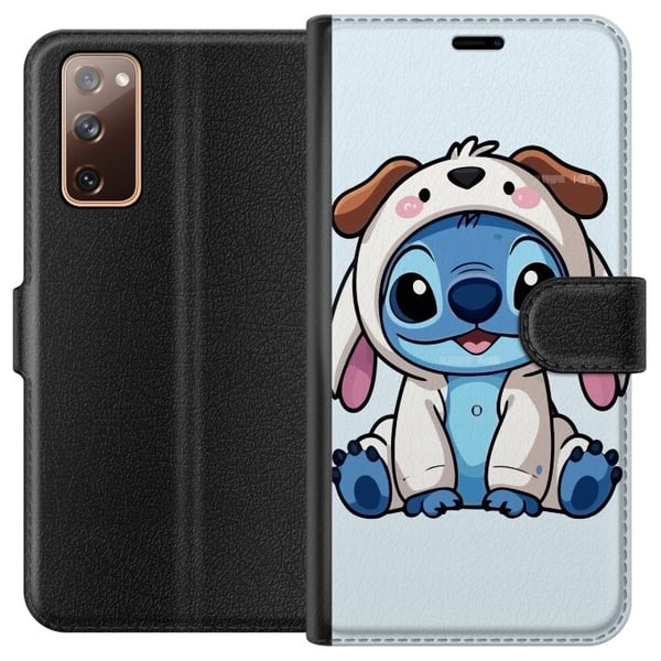 Kompatibelt Lommeboketui til Samsung Galaxy S20 FE Stitch Hundkostym Lilo & Stitch Disney Roligt Motiv Blå