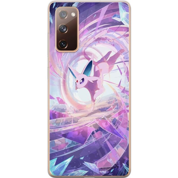 Yhteensopiva Puhelinkuori Samsung Galaxy S20 FE Espeon Pokémon -kuvitus – Taianomainen violetti aihe kristalleineen ja tähtineen