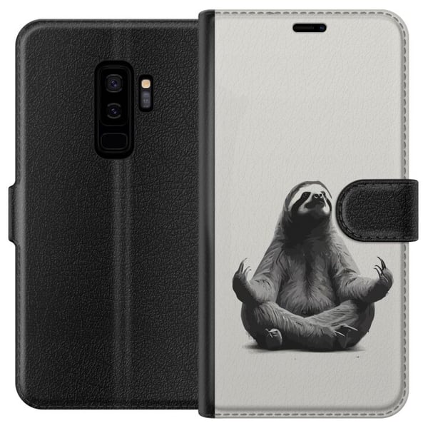 Kompatibelt Plånboksfodral till Samsung Galaxy S9+ Sengångare i meditation charmig rofylld design som kombinerar humor avslappning och söt estetik i