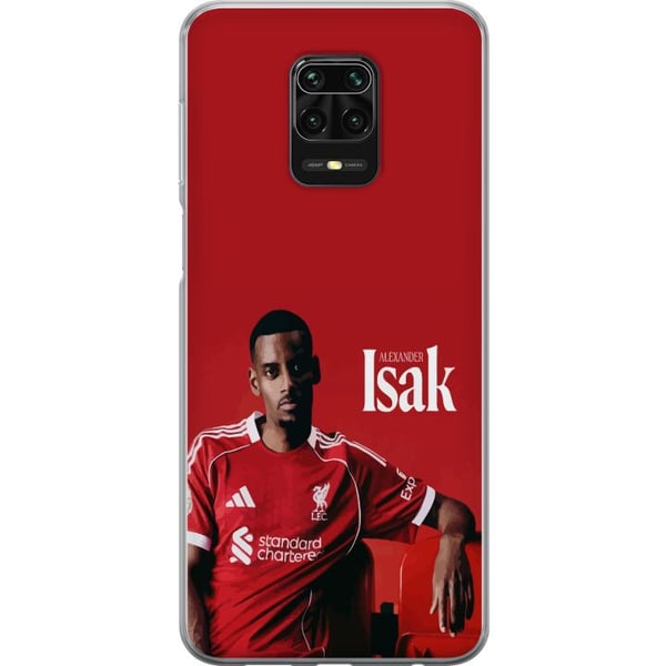 Kompatibel Mobilcover til Xiaomi Redmi Note 9S Alexander Isak fodboldplakat Liverpool-trøje Sveriges landshold angriber Premier League forward-design
