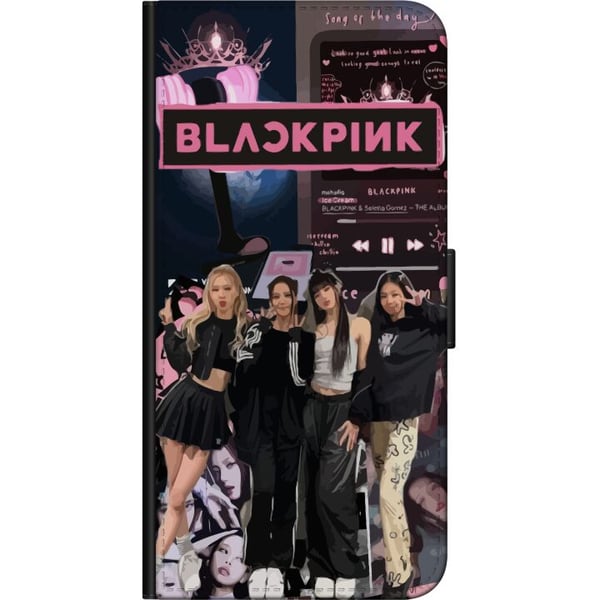 Kompatibel Tegnebogsetui til Motorola Moto G9 Play BLACKPINK-collage med musikafspiller modeæstetik rosa sort K-pop-design
