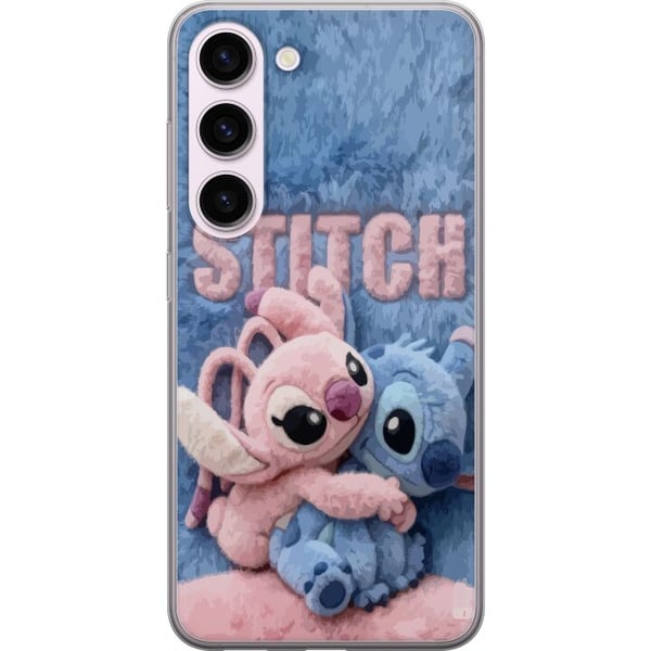Kompatibel Mobilcover til Samsung Galaxy S23 De fluffy Stitch og Angel krammer hinanden på et blødt, pelsagtigt underlag med pastelfarver, der skaber Kompatibel Mobilcover til Samsung Galaxy S23 De fluffy Stitch og Angel krammer hinanden på et blødt, pelsagtigt underlag med pastelfarver, der skaber