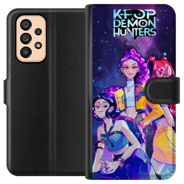 Kompatibel Tegnebogsetui til Samsung Galaxy A53 5G Kpop Dæmonjægere Idoltrio Kosmisk Rumenergi Neonfantasiaura