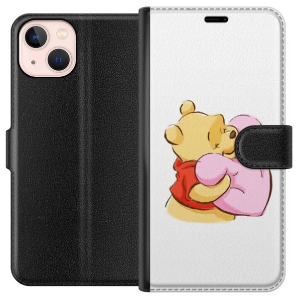 Kompatibelt Plånboksfodral till Apple iPhone 13 mini Nalle Puh Kram Kompatibelt Plånboksfodral till Apple iPhone 13 mini Nalle Puh Kram