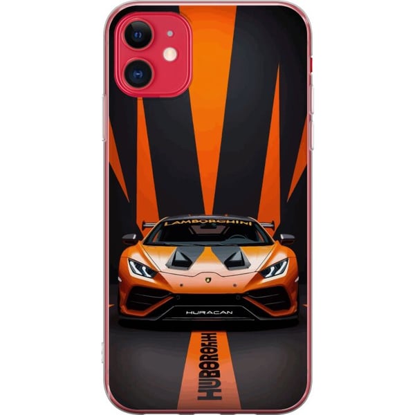 Kompatibel Mobilcover til Apple iPhone 11 Lamborghini Huracán orange superbil luksusbil sportsvogn racing frontvisning bil eksotisk hurtig plakat