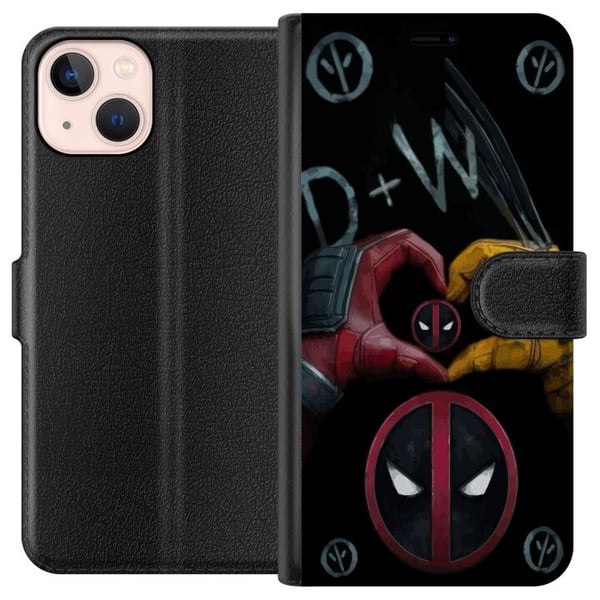 Kompatibelt Lommeboketui til Apple iPhone 13 mini Deadpool & Wolverine Kjærlighet Kompatibelt Lommeboketui til Apple iPhone 13 mini Deadpool & Wolverine Kjærlighet