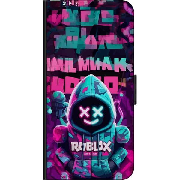Kompatibelt Plånboksfodral till OnePlus 7 Pro Neon Gamer coolt spelmotiv med huva neonljus och futuristisk gamingstil