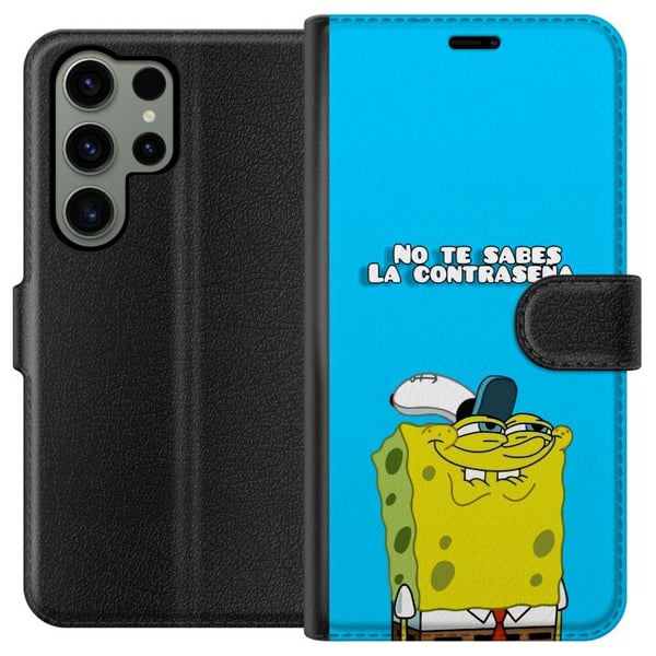 Kompatibel Tegnebogsetui til Samsung Galaxy S23 Ultra SvampeBob Firkant