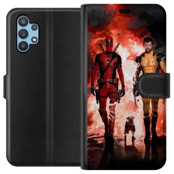Kompatibelt Plånboksfodral till Samsung Galaxy A32 5G Wolverine Deadpool Kompatibelt Plånboksfodral till Samsung Galaxy A32 5G Wolverine Deadpool