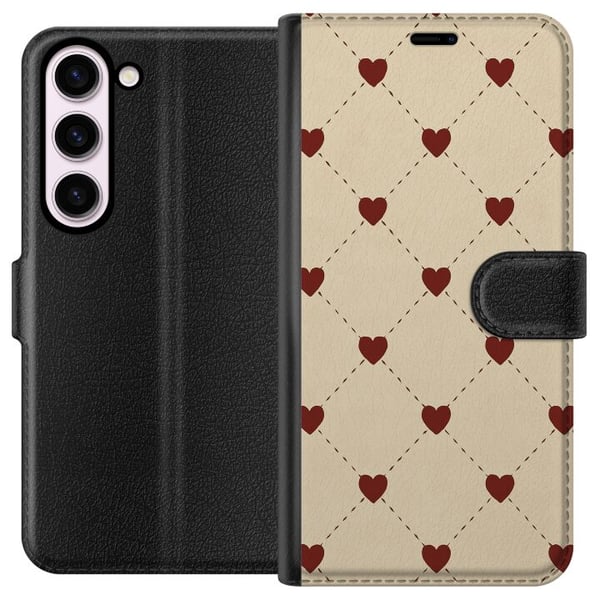 Kompatibelt Lommeboketui til Samsung Galaxy S23 Hjertegrind Kompatibelt Lommeboketui til Samsung Galaxy S23 Hjertegrind