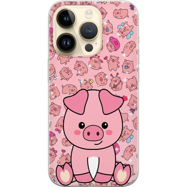Kompatibelt Mobilskal till Apple iPhone 14 Pro Kawaii Pig Cute Pink Animal Anime
