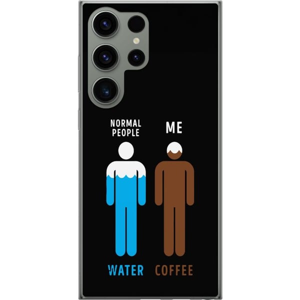 Kompatibel Mobilcover til Samsung Galaxy S23 Ultra Sjov minimalistisk illustration med teksten normal people water me coffee perfekt til kaffeelskere Kompatibel Mobilcover til Samsung Galaxy S23 Ultra Sjov minimalistisk illustration med teksten normal people water me coffee perfekt til kaffeelskere