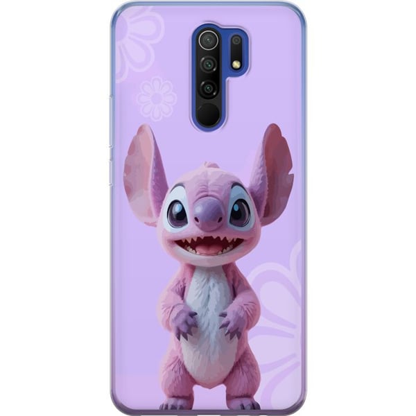 Kompatibel Mobilcover til Xiaomi Redmi 9 Lyserød Stitch-figur med kawaii-motiv i lilla pastel, sød og charmerende til elskere af søde karakterer