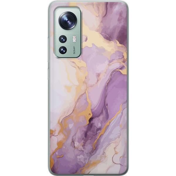 Yhteensopiva Puhelinkuori Xiaomi 12 Marmori Violetti Kulta