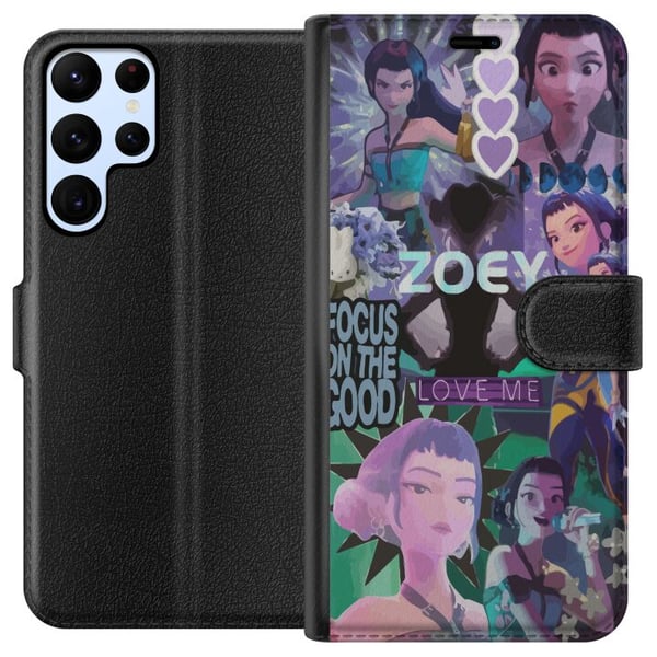 Yhteensopiva Lompakkokotelo Samsung Galaxy S22 Ultra 5G Kpop Demoninmetsästäjät Zoey Estetiikka Violetti Rakasta minua Mystinen Idolifiilis