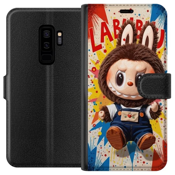 Kompatibelt Plånboksfodral till Samsung Galaxy S9+ Kanindräkt med busigt uttryck och serietidningsbakgrund som ger energisk lekfull popkulturell stil Kompatibelt Plånboksfodral till Samsung Galaxy S9+ Kanindräkt med busigt uttryck och serietidningsbakgrund som ger energisk lekfull popkulturell stil