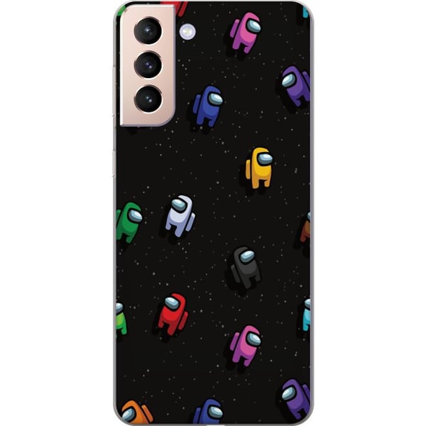 Kompatibelt Mobildeksel til Samsung Galaxy S21 Among Us-mønster med fargerike karakterer i verdensrommet, lekent gamingmotiv for Among Us-fans
