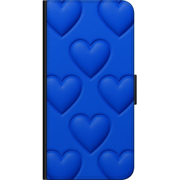 Kompatibelt Lommeboketui til Samsung Galaxy A03s Blå Hjerter