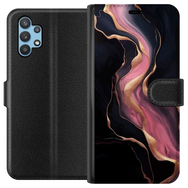 Kompatibelt Plånboksfodral till Samsung Galaxy A32 5G Marble Pattern Luxury Design Stone