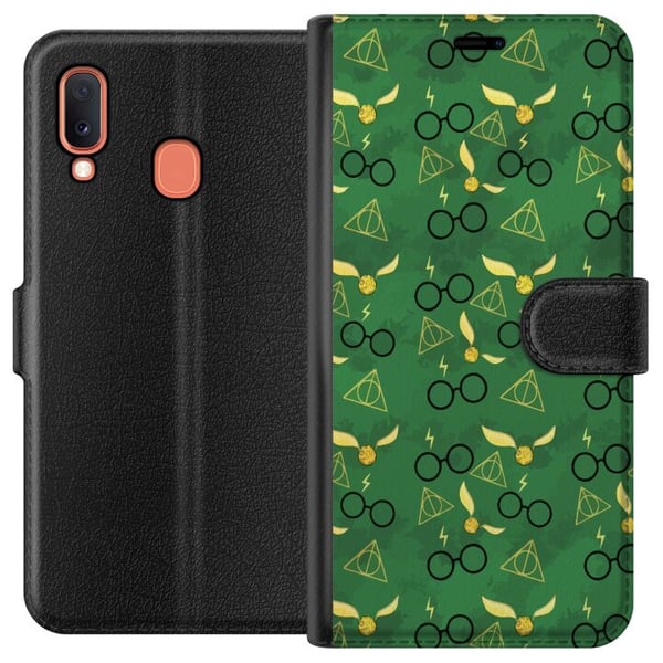 Kompatibelt Lommeboketui til Samsung Galaxy A20e Harry Potter-briller Gullsnoppen Dødstalismanene magisk design med mystikk og trollmannsstemning Kompatibelt Lommeboketui til Samsung Galaxy A20e Harry Potter-briller Gullsnoppen Dødstalismanene magisk design med mystikk og trollmannsstemning