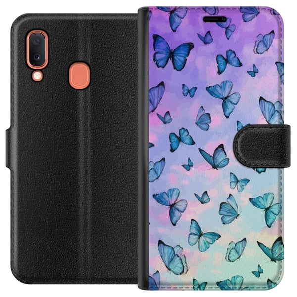 Kompatibelt Lommeboketui til Samsung Galaxy A20e Sommerfugler Kompatibelt Lommeboketui til Samsung Galaxy A20e Sommerfugler