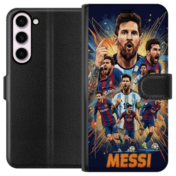 Kompatibelt Lommeboketui til Samsung Galaxy S23+ Messi-plakat Argentina Barcelona fotballegende GOAT verdensmesterskap nummer 10 fotballspiller retro Kompatibelt Lommeboketui til Samsung Galaxy S23+ Messi-plakat Argentina Barcelona fotballegende GOAT verdensmesterskap nummer 10 fotballspiller retro