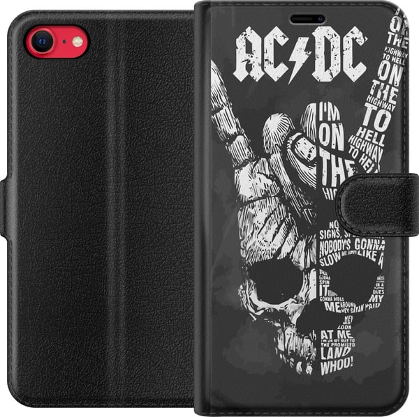 Kompatibel Tegnebogsetui til Apple iPhone SE (2020) ACDC Rockmusikband Guitar Klassisk