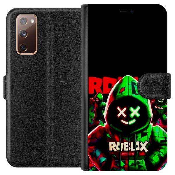 Kompatibelt Plånboksfodral till Samsung Galaxy S20 FE Roblox Shadow Squad Design mörk neoninspirerad stil med gröna och röda kontraster för en cool i