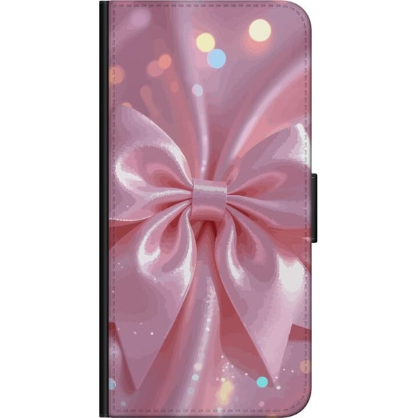 Kompatibelt Lommeboketui til Samsung Galaxy A03s Rosa rosettdesign – Elegant silkebåndillustrasjon med glitrende effekt