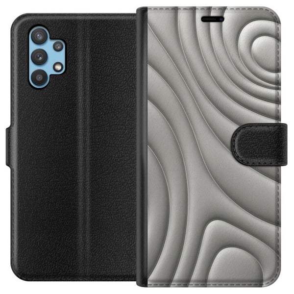 Kompatibelt Plånboksfodral till Samsung Galaxy A32 5G Silver Waves Kompatibelt Plånboksfodral till Samsung Galaxy A32 5G Silver Waves