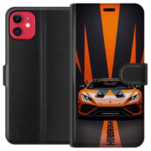 Kompatibel Tegnebogsetui til Apple iPhone 11 Lamborghini Huracán orange superbil luksusbil sportsvogn racing frontvisning bil eksotisk hurtig plakat Kompatibel Tegnebogsetui til Apple iPhone 11 Lamborghini Huracán orange superbil luksusbil sportsvogn racing frontvisning bil eksotisk hurtig plakat