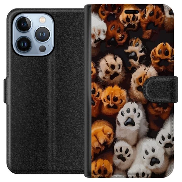 Yhteensopiva Lompakkokotelo Apple iPhone 13 Pro Eläinten tassut lähikuvassa, suloinen ja yksityiskohtainen design täynnä lämpöä, pehmeyttä ja leikkis