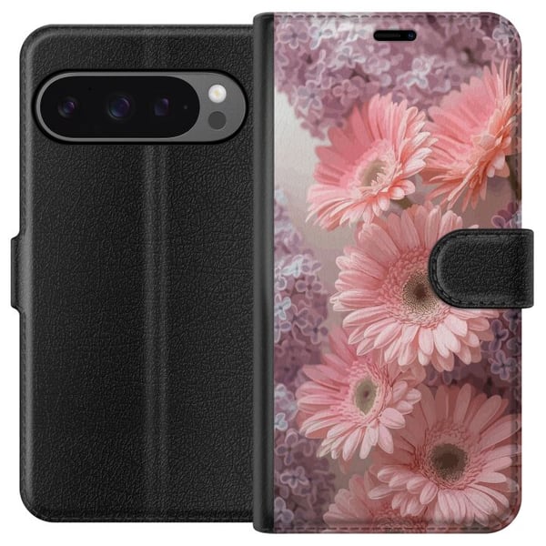 Kompatibelt Plånboksfodral till Google Pixel 9 Pro XL Pink Flowers Floral Pattern Design