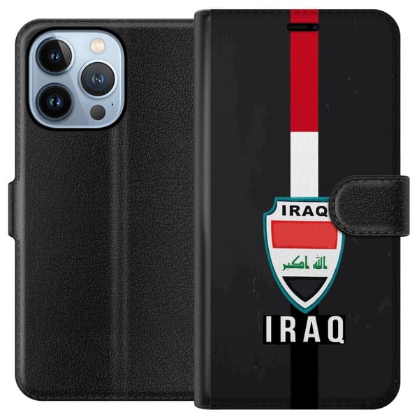 Kompatibelt Lommeboketui til Apple iPhone 13 Pro Iraks flagg med emblem i rødt, hvitt og svart – et kraftfullt design som uttrykker historie og stolt Kompatibelt Lommeboketui til Apple iPhone 13 Pro Iraks flagg med emblem i rødt, hvitt og svart – et kraftfullt design som uttrykker historie og stolt