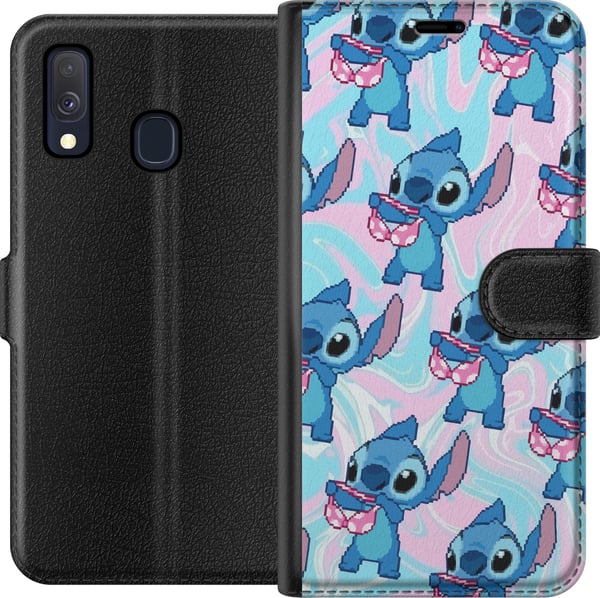 Kompatibelt Lommeboketui til Samsung Galaxy A40 Stitch Retro