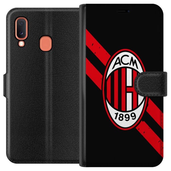 Kompatibelt Plånboksfodral till Samsung Galaxy A20e AC Milan Kompatibelt Plånboksfodral till Samsung Galaxy A20e AC Milan