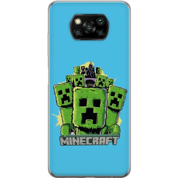 Kompatibel Mobilcover til Xiaomi Poco X3 NFC Minecraft Creeper-hær i tegneseriestil – grøn Creeper-illustration med klassisk Minecraft-tema for fans