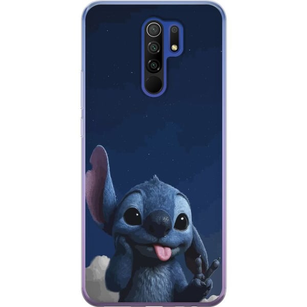 Kompatibelt Mobilskal till Xiaomi Redmi 9 Stitch Disney blå alien Lilo and Stitch kawaii character night sky stjärnhimmel cute cartoon art