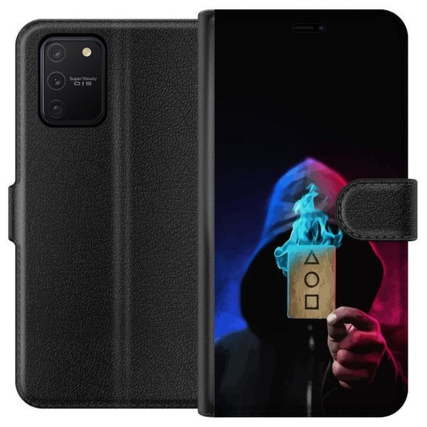 Kompatibelt Lommeboketui til Samsung Galaxy S10 Lite Squid Game plakat Netflix koreansk serie overlevelsesdrama maske kort hettekledd retrodesign thr Kompatibelt Lommeboketui til Samsung Galaxy S10 Lite Squid Game plakat Netflix koreansk serie overlevelsesdrama maske kort hettekledd retrodesign thr